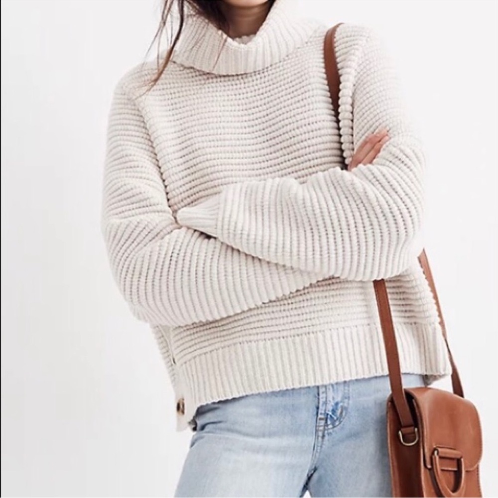 Madewell Turtleneck Sweater with button detail